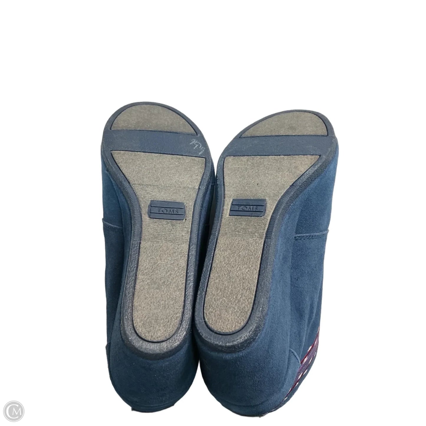 Shoes Heels Wedge By Toms In Blue, Size: 9
