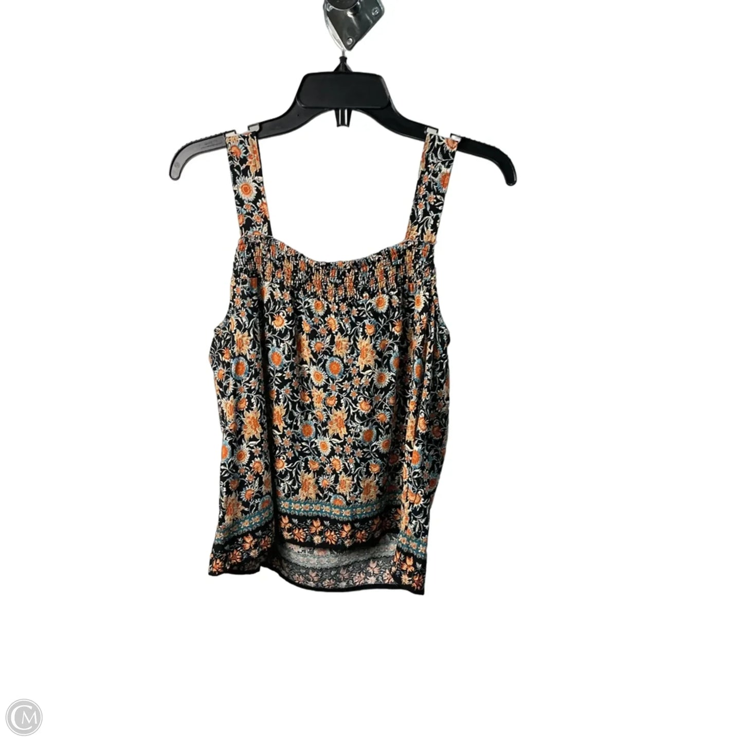 Top Sleeveless By Evereve In Black & Orange, Size: S