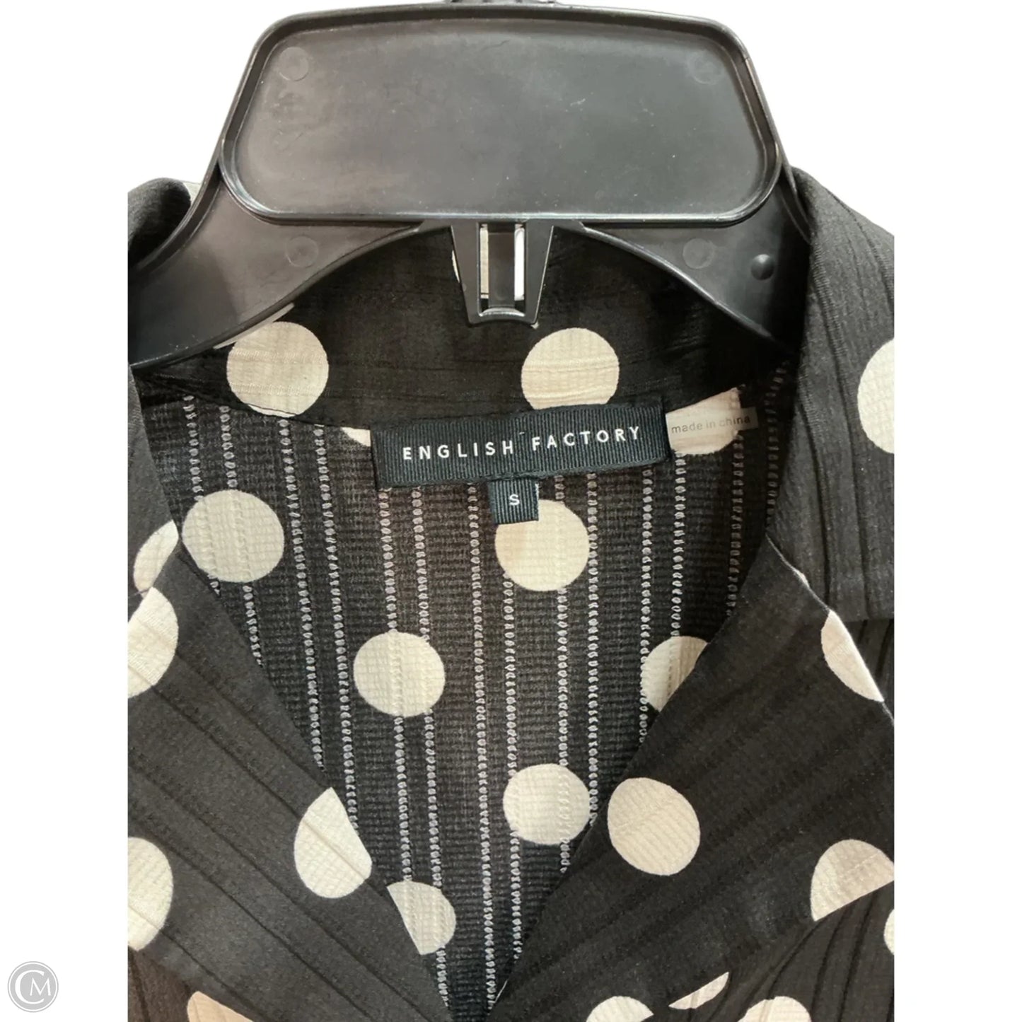 Top Short Sleeve By English Factory In Polkadot Pattern, Size: S