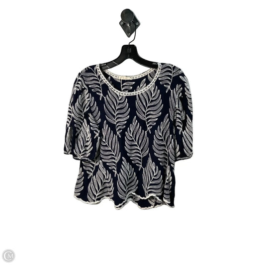 Top Short Sleeve By Solitaire In Navy, Size: L