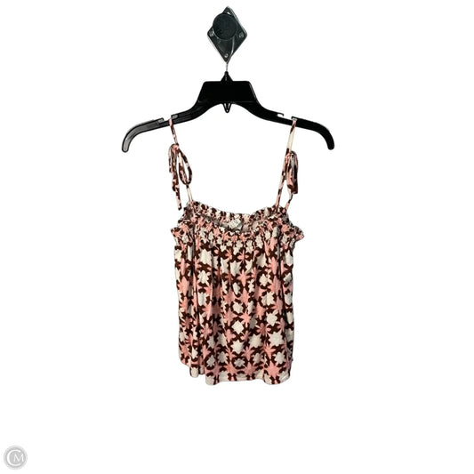 Top Sleeveless By Loft In Brown & Pink, Size: S