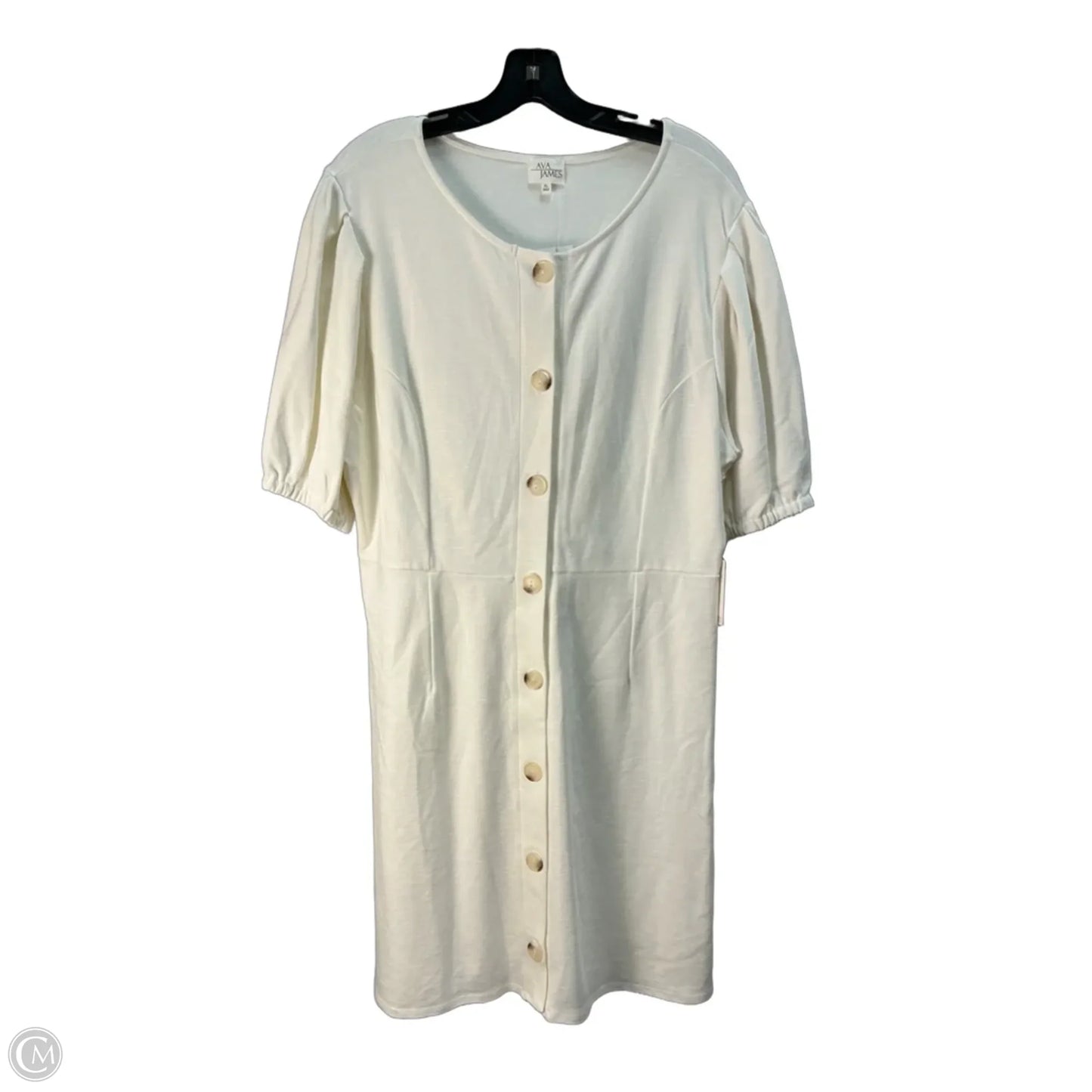 Dress Casual Midi By Ava James In Cream, Size: Xl