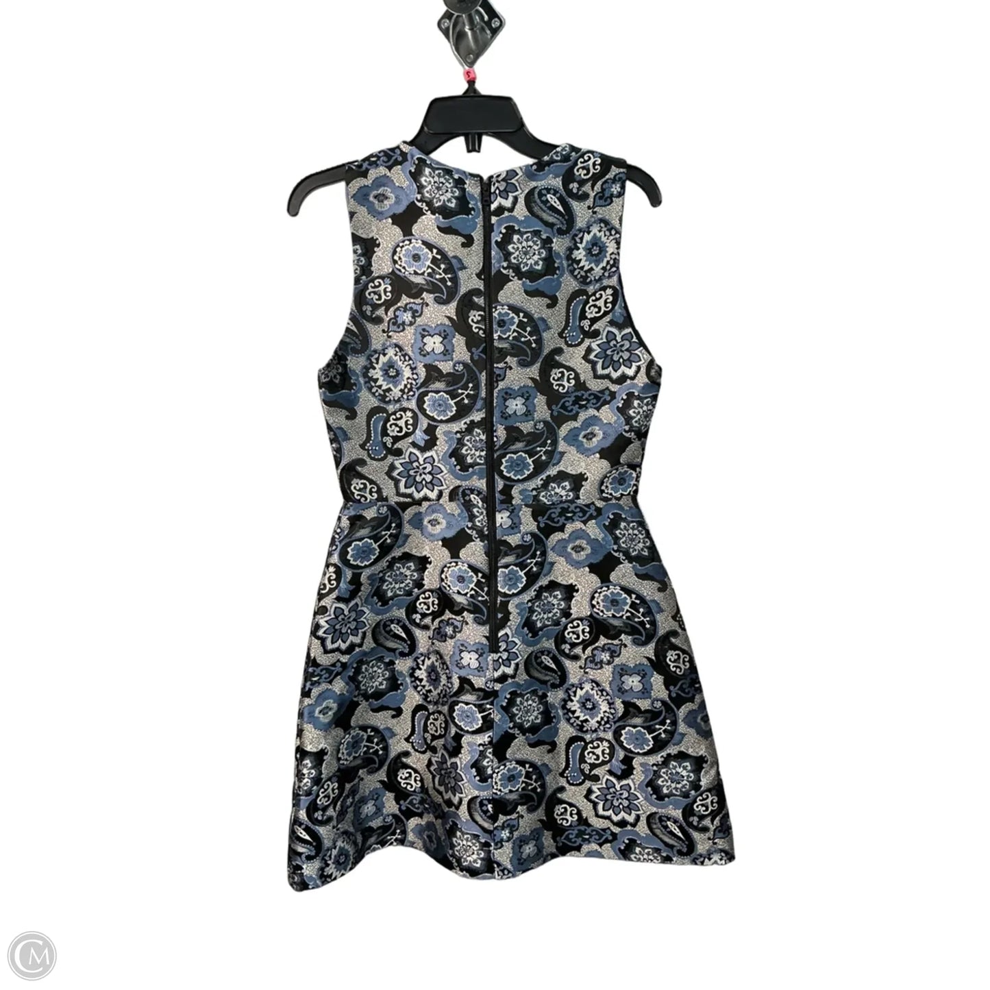 Dress Designer By Alice + Olivia In Blue & Silver, Size: S