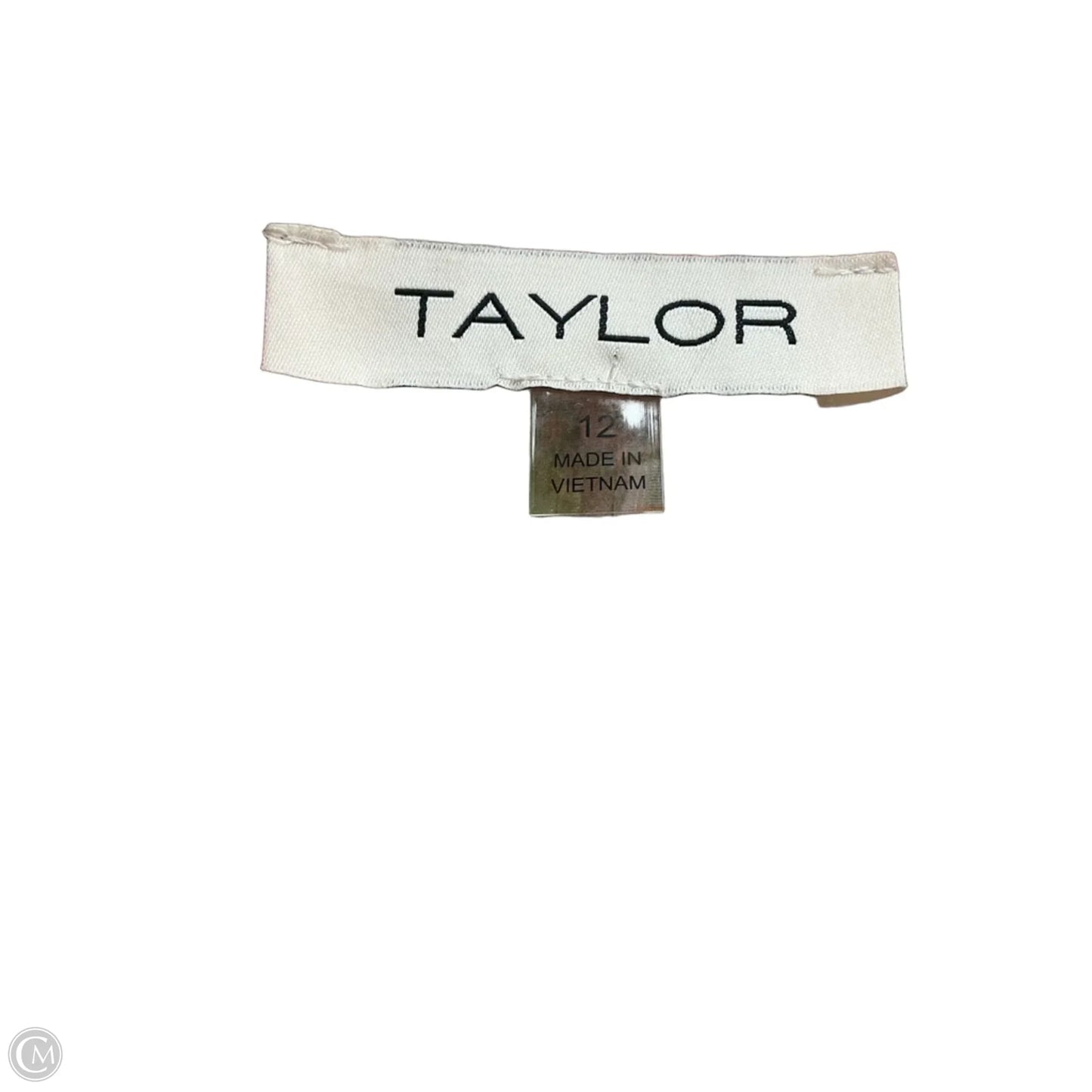 Dress Casual Short By Taylor In Cream & Pink, Size: L