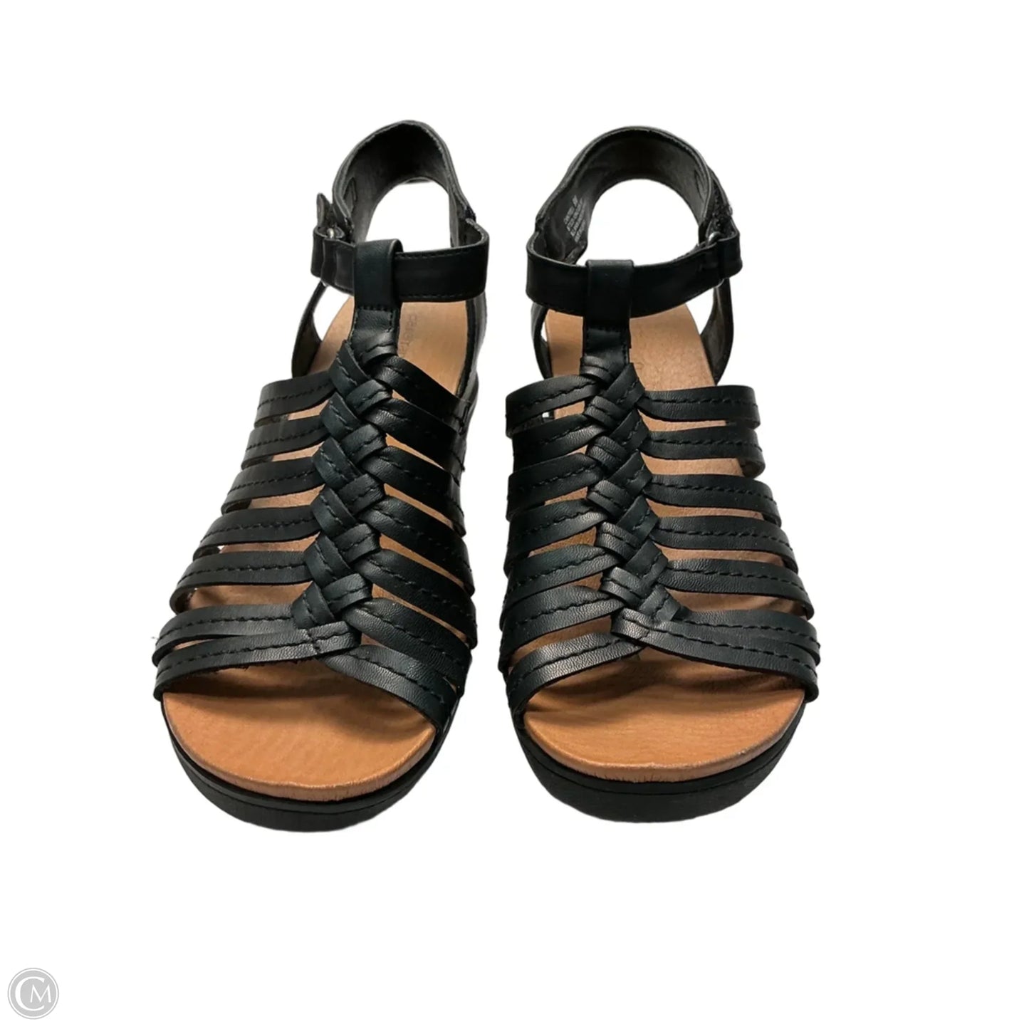 Sandals Flats By Bare Traps In Black & Tan, Size: 9