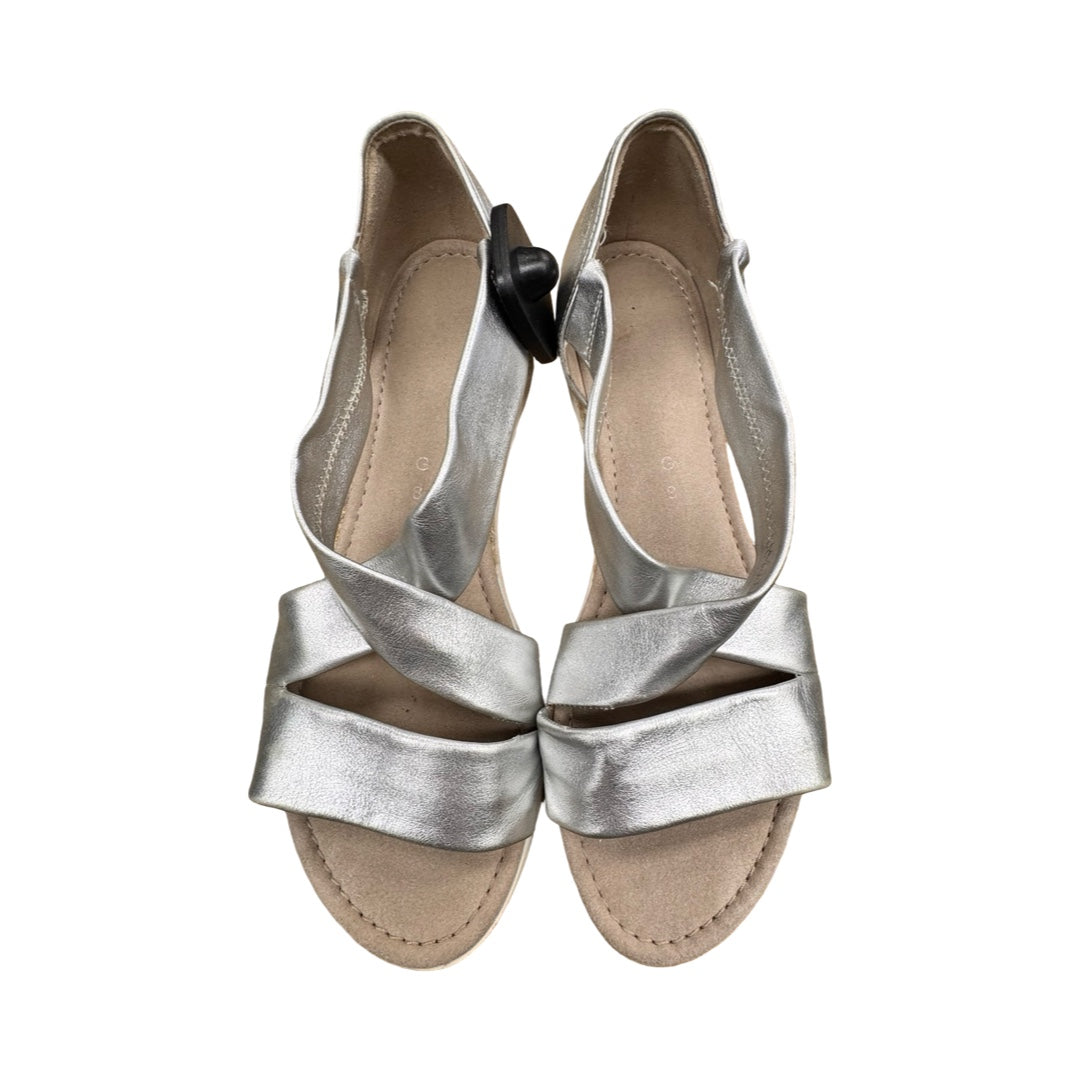 Sandals Flats By GABOR In Silver, Size:8