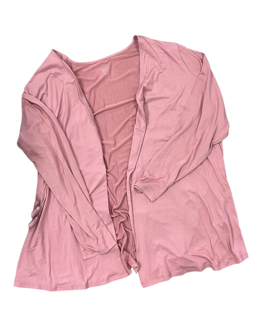 Cardigan By Denim And Company In Orange, Size:2X