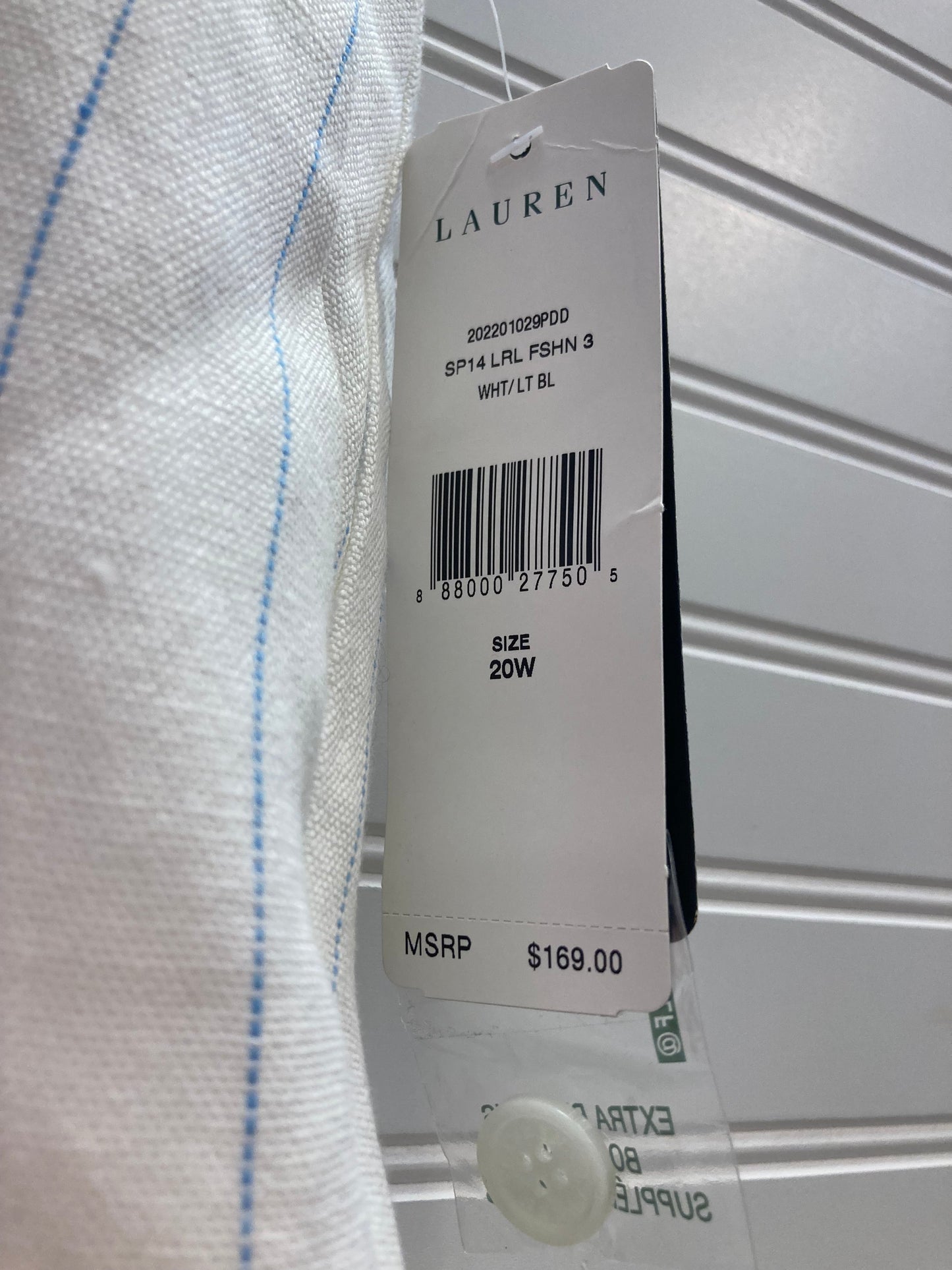 Blue & White Pants Dress Lauren By Ralph Lauren, Size 20