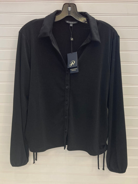 Black Blouse Long Sleeve Adrianna Papell, Size L