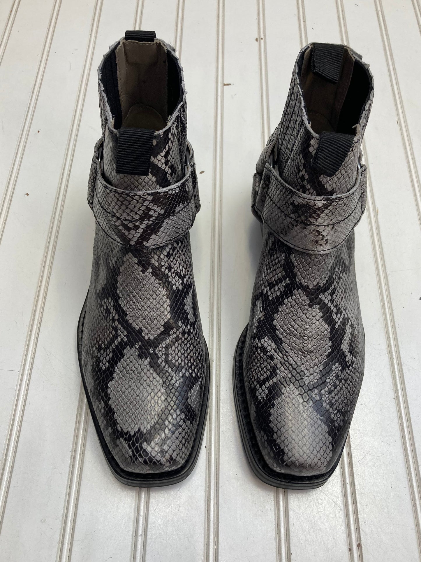 Snakeskin Print Boots Designer All Saints, Size 11