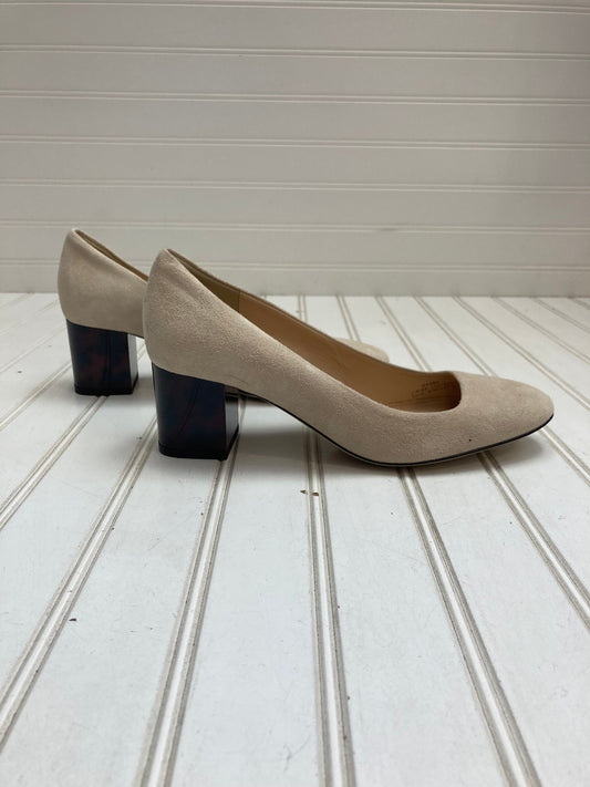 Cream Shoes Heels Block J. Crew, Size 7.5