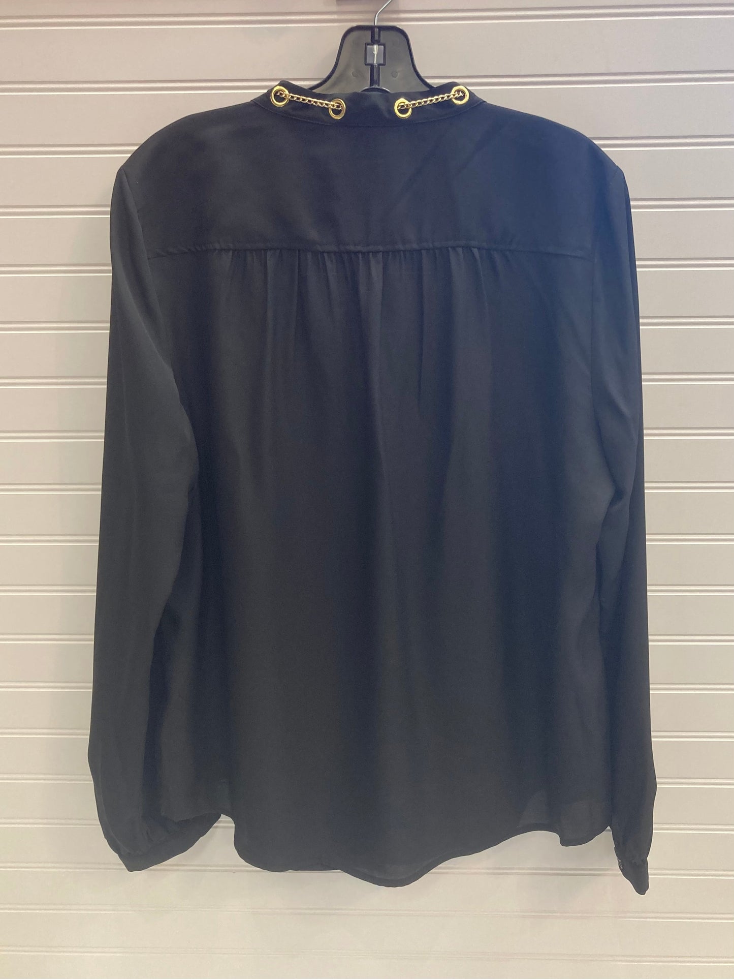 Black Blouse Long Sleeve Michael By Michael Kors, Size Xl