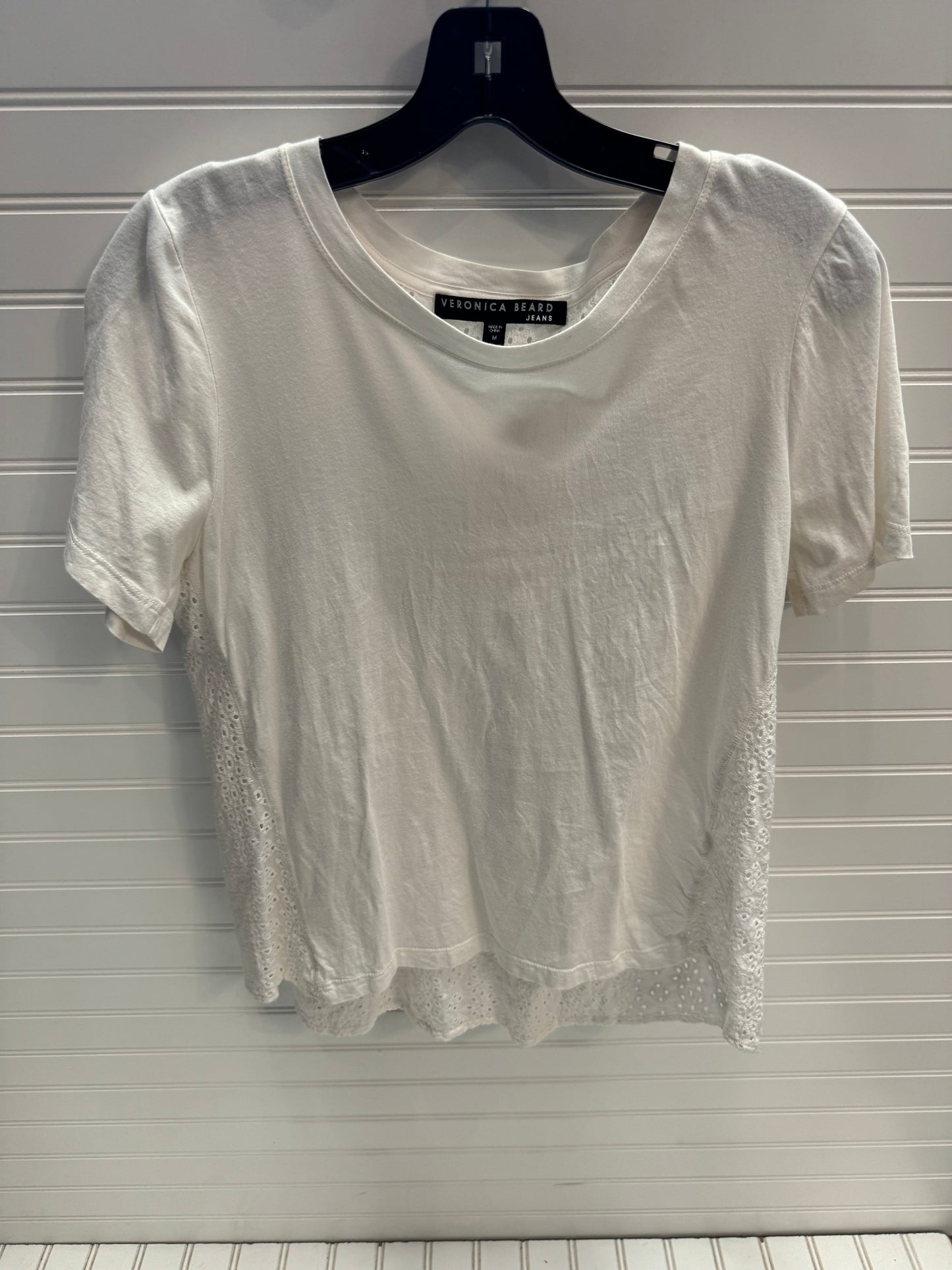 Top Short Sleeve By Veronica Beard In White, Size: M