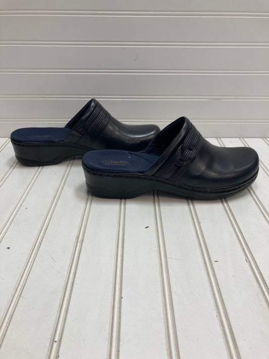 Shoes Heels Platform By Clarks In Navy, Size: 10