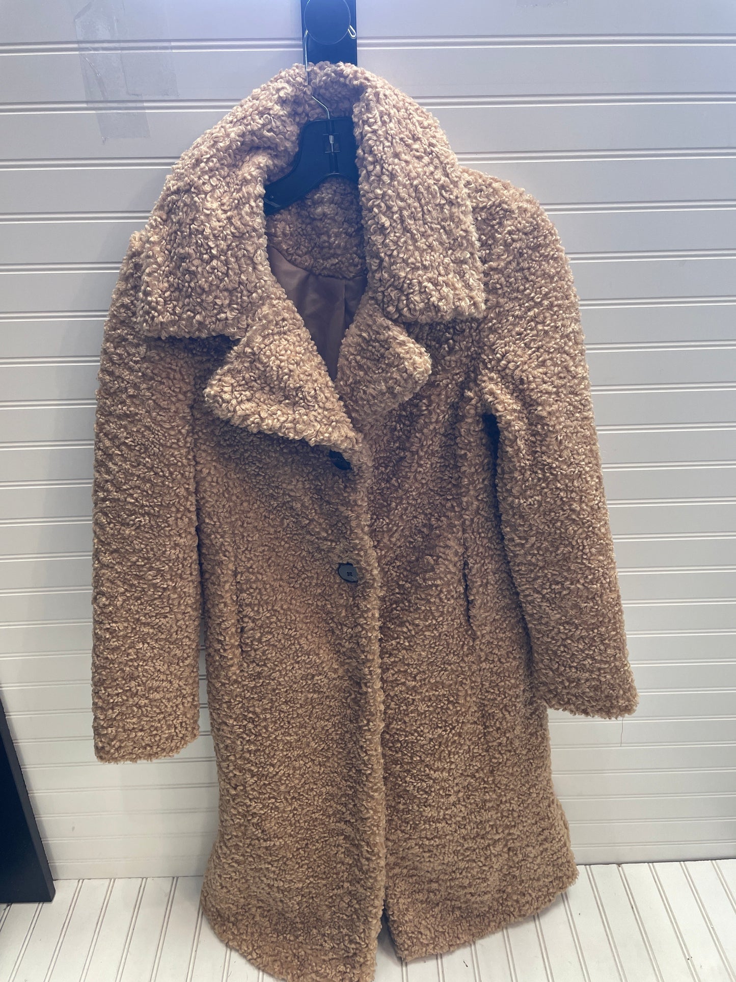 Coat Faux Fur & Sherpa By Sam Edelman In Tan, Size: S