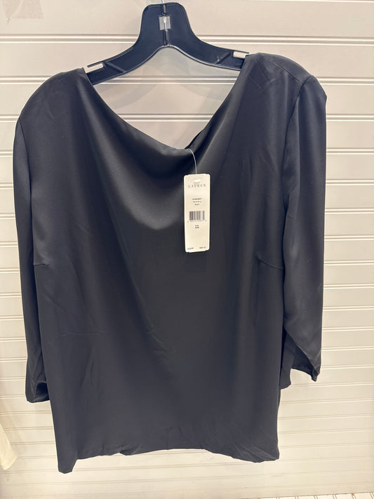 Top 3/4 Sleeve By Lauren By Ralph Lauren In Black, Size: 2x