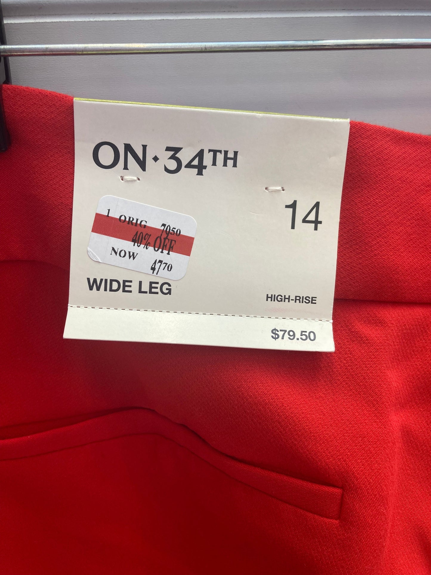 Red Pants Dress On 34th, Size 14