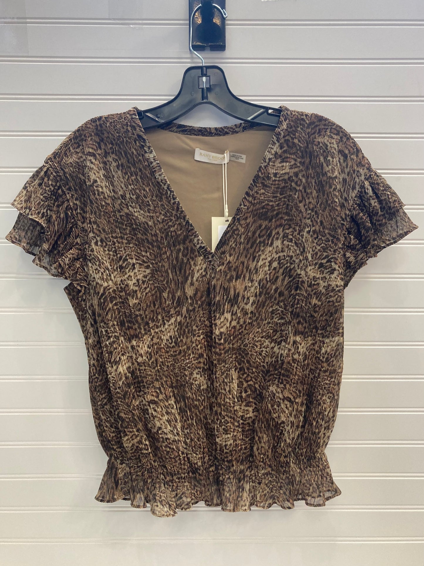 Animal Print Top Short Sleeve Ramy Brook, Size Xs