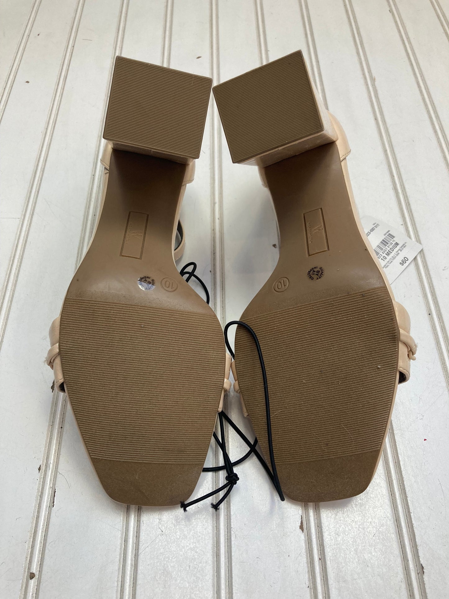 Beige Sandals Heels Block Worthington, Size 10