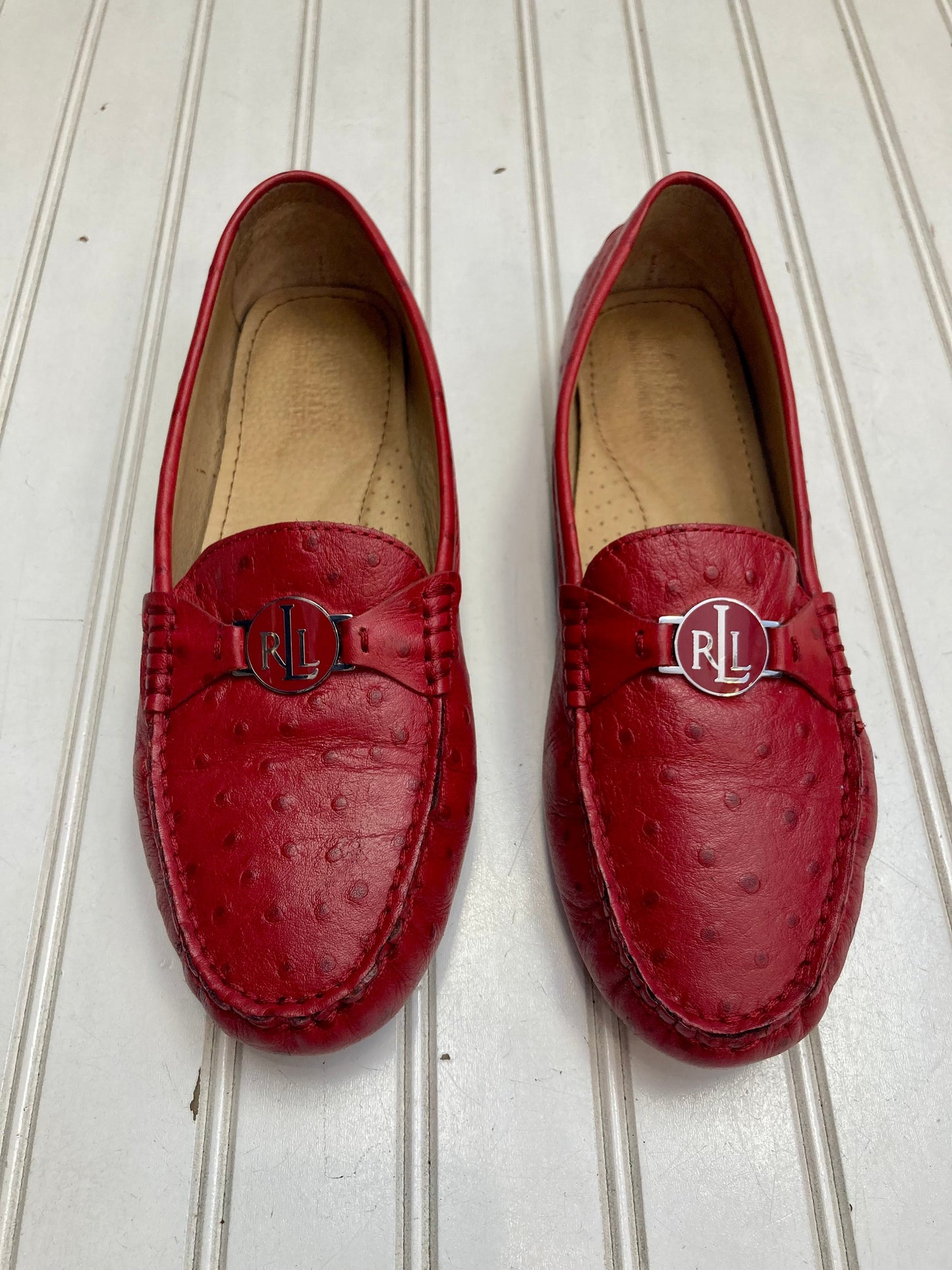 Red Shoes Flats Lauren By Ralph Lauren, Size 9