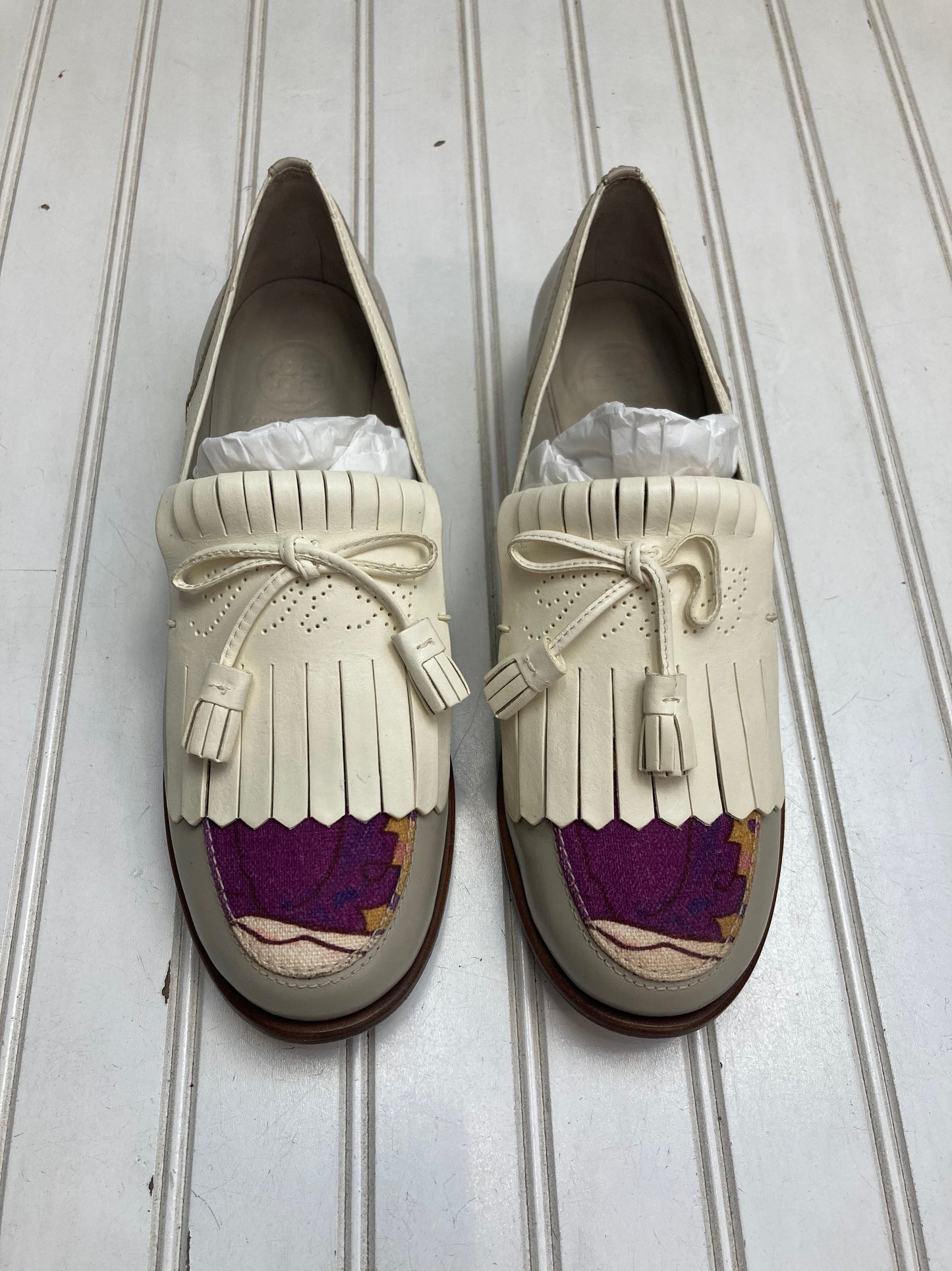 Purple & White Shoes Designer Tory Burch, Size 9