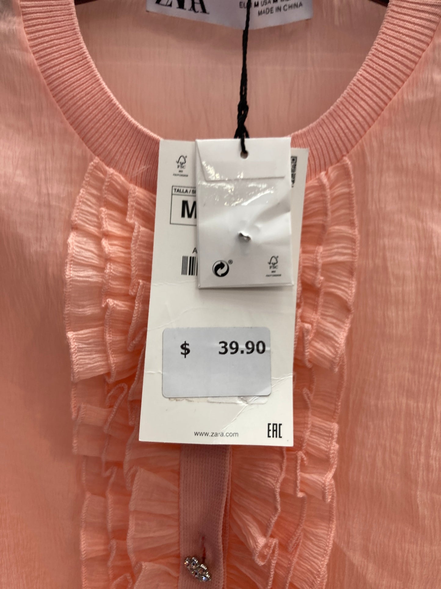 Cardigan By Zara In Pink, Size: M