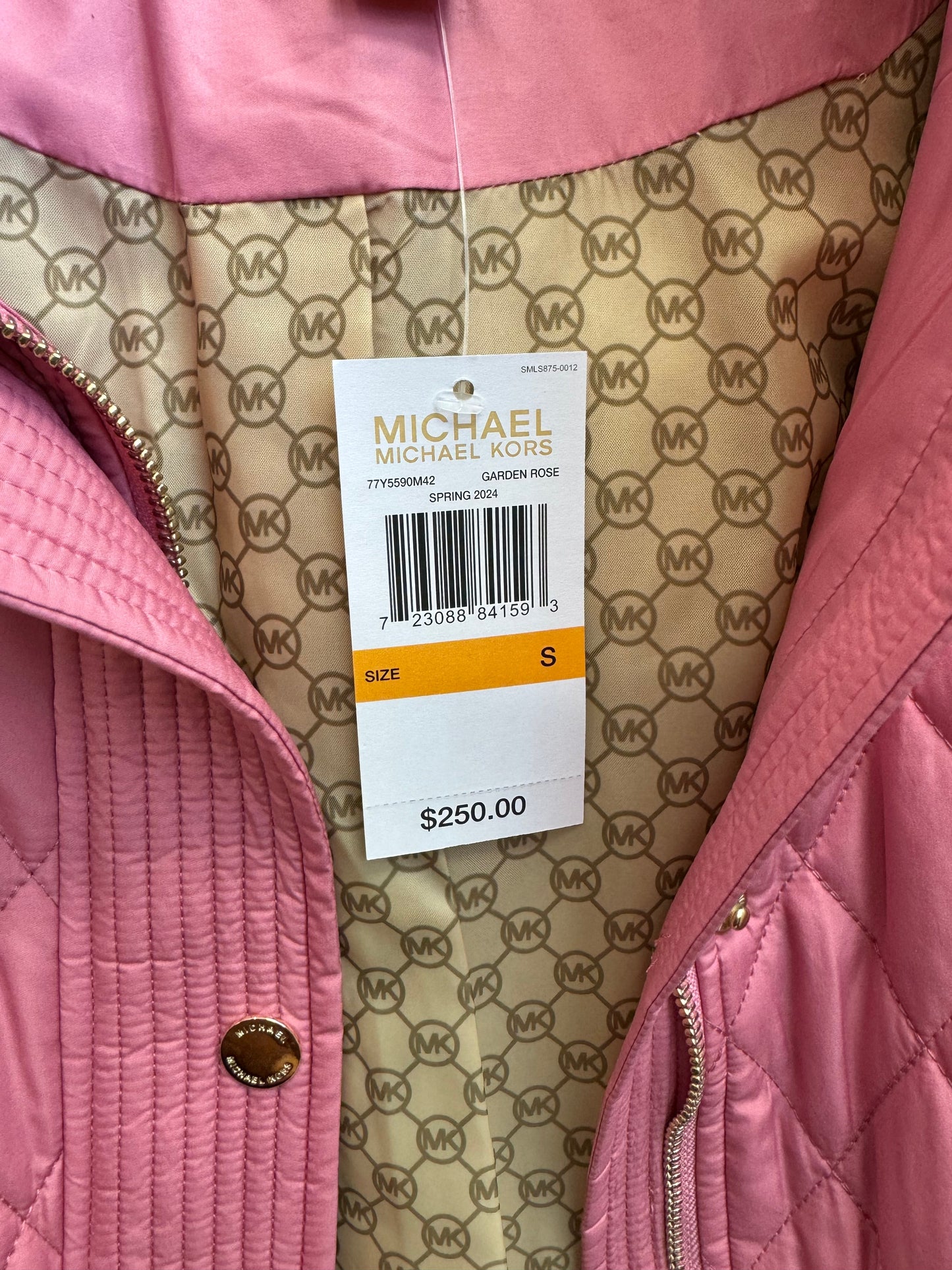 Jacket Puffer & Quilted By Michael By Michael Kors In Pink, Size: S