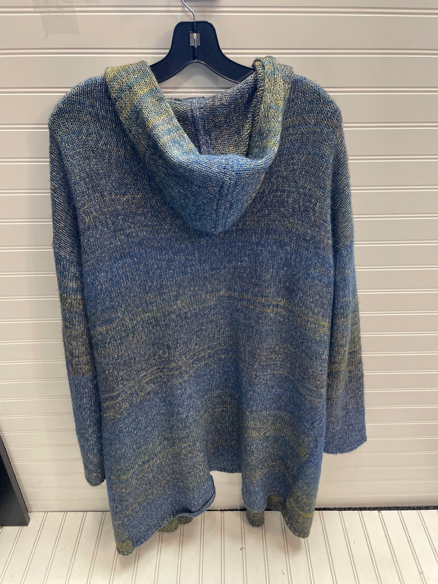 Sweater Cardigan By Charlie B In Blue & Green, Size: L