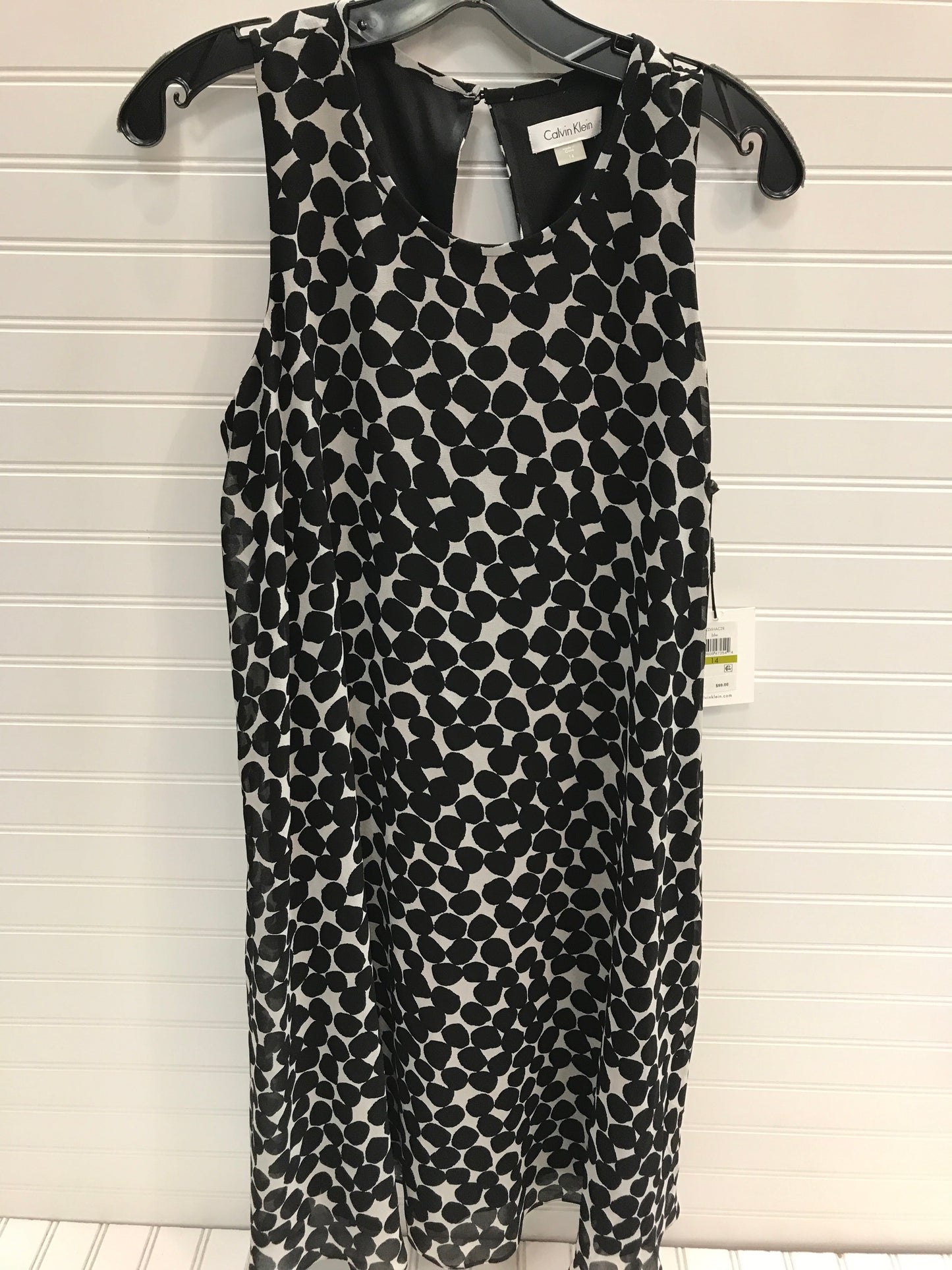 Dress Party Short By Calvin Klein In Black & White, Size: 14