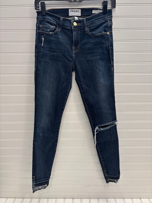 Jeans Skinny By Frame In Blue Denim, Size: 2