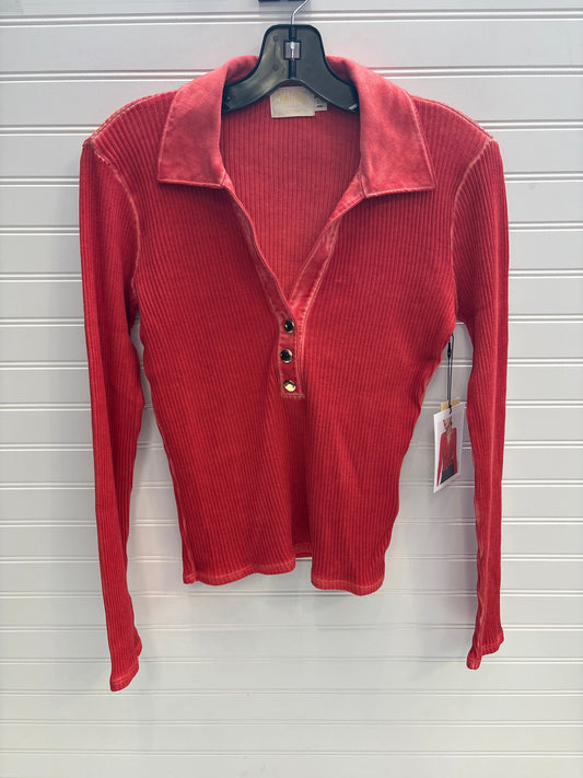 Top Long Sleeve By Nation In Red, Size: Xs