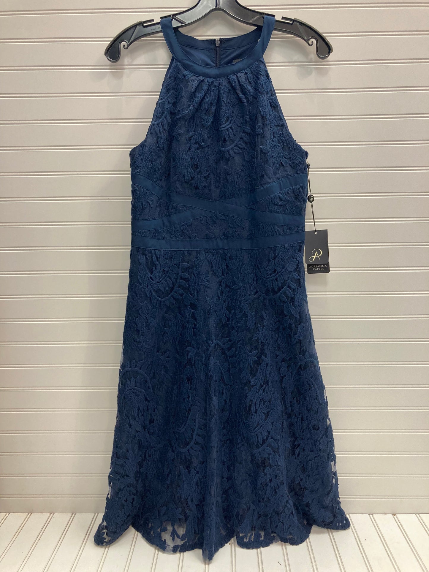 Navy Dress Party Midi Adrianna Papell, Size 8