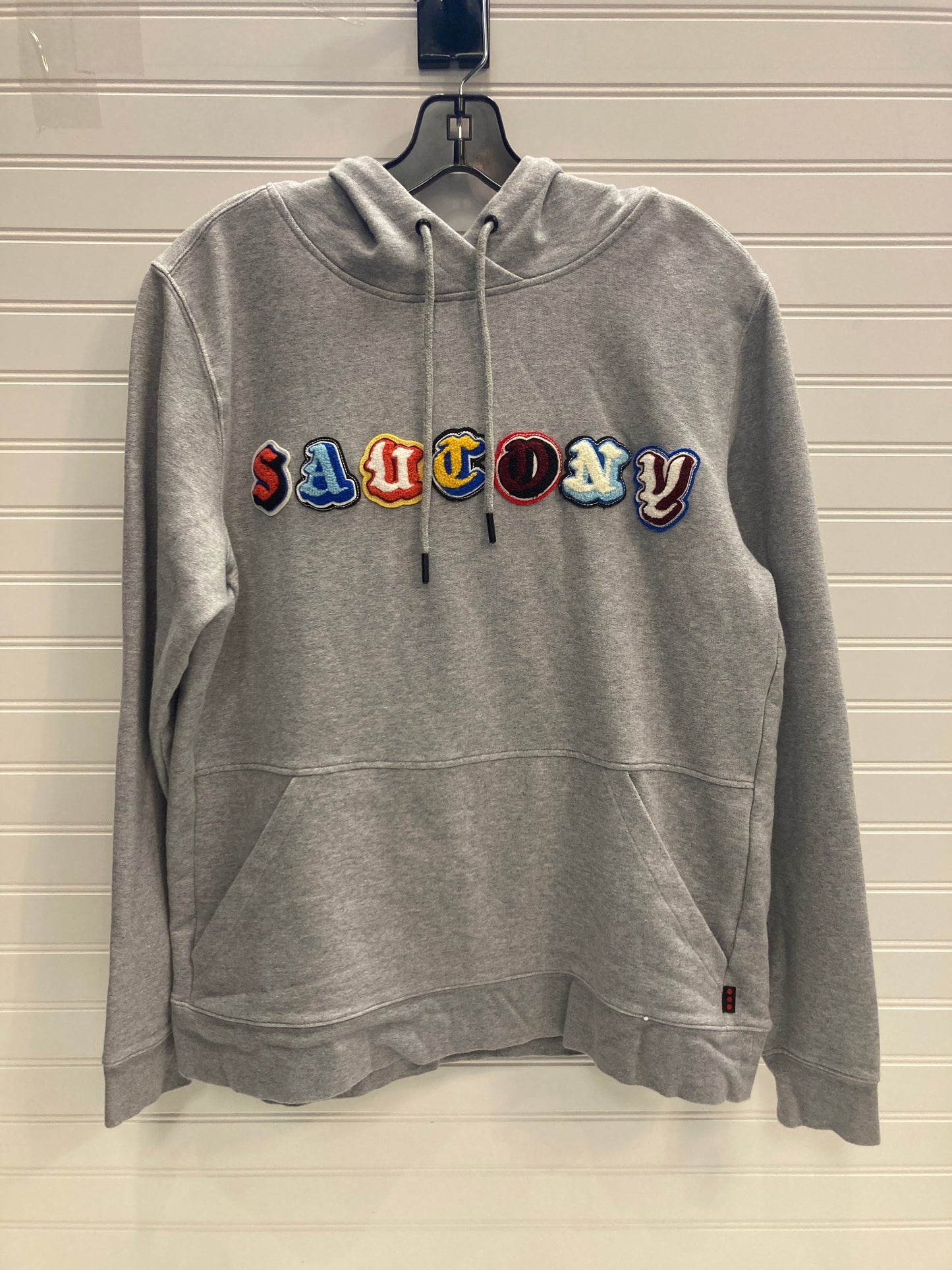 Sweatshirt Hoodie By Saucony In Grey, Size: L