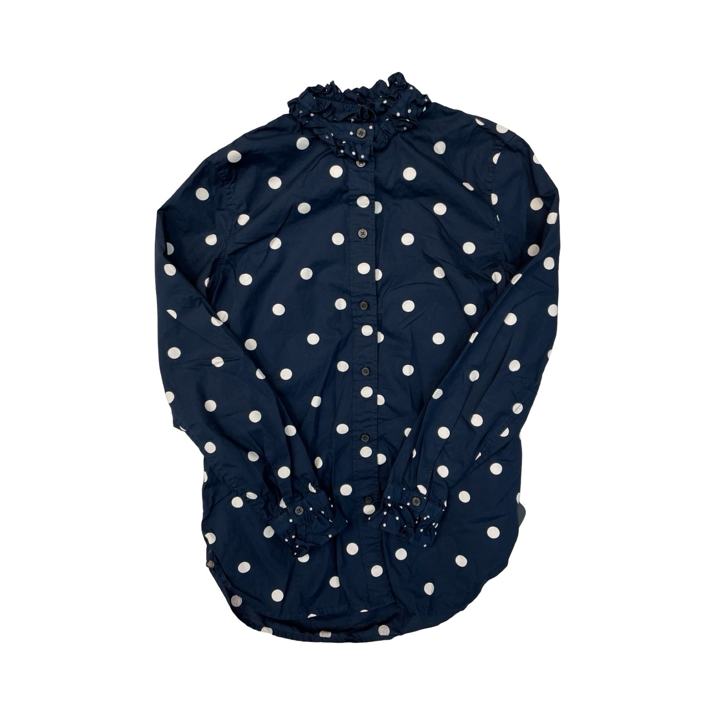 Blouse Ls By J. Crew In Blue & White, Size:0