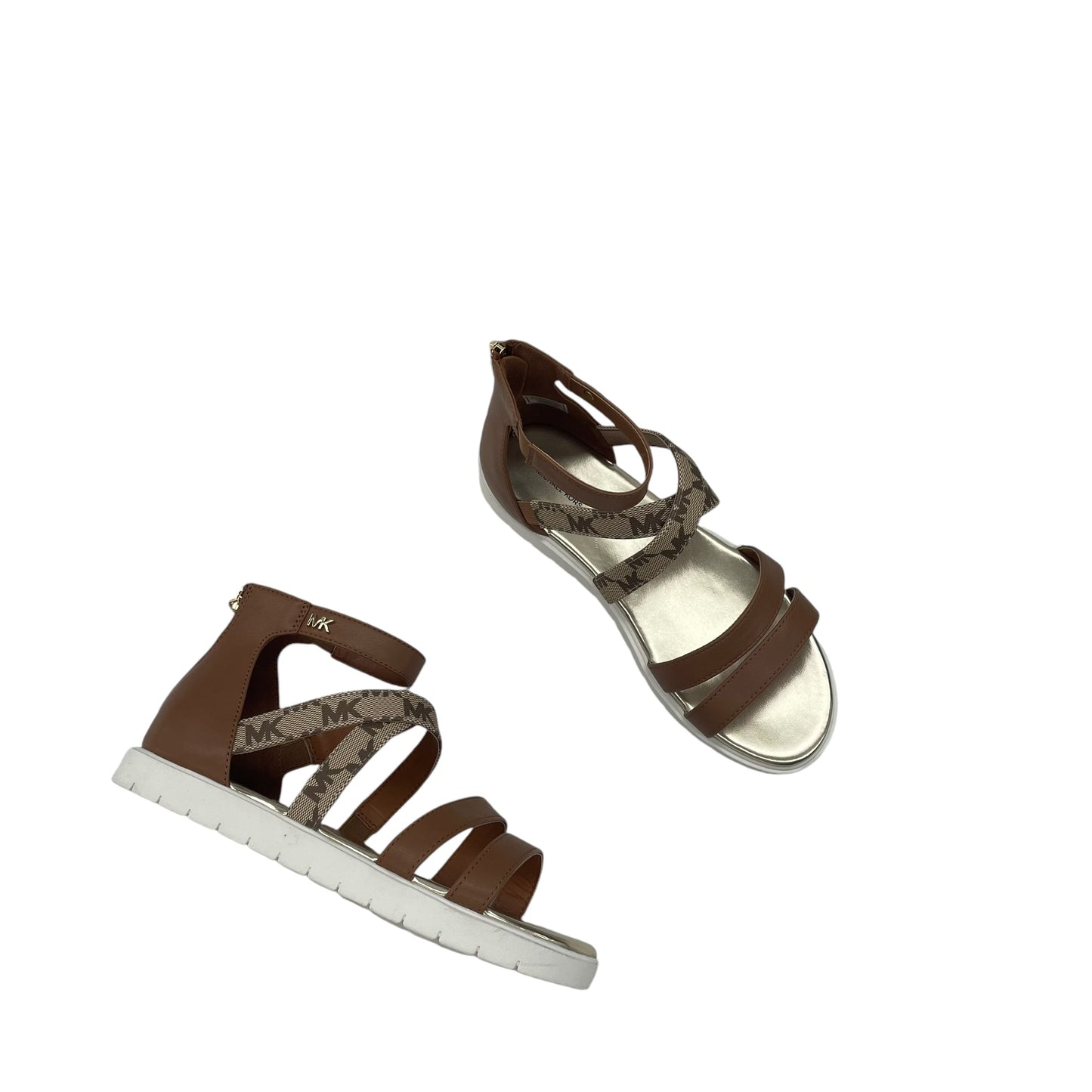 BROWN & GOLD SANDALS DESIGNER by MICHAEL KORS Size:5