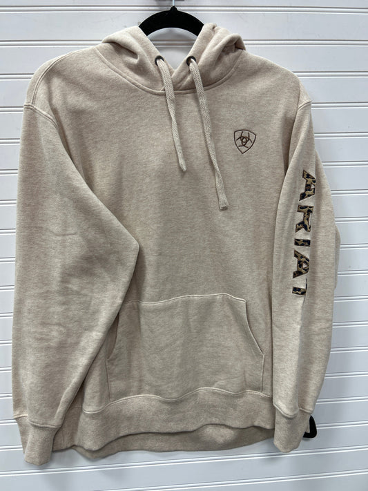 Sweatshirt Hoodie By Ariat In Tan, Size:L