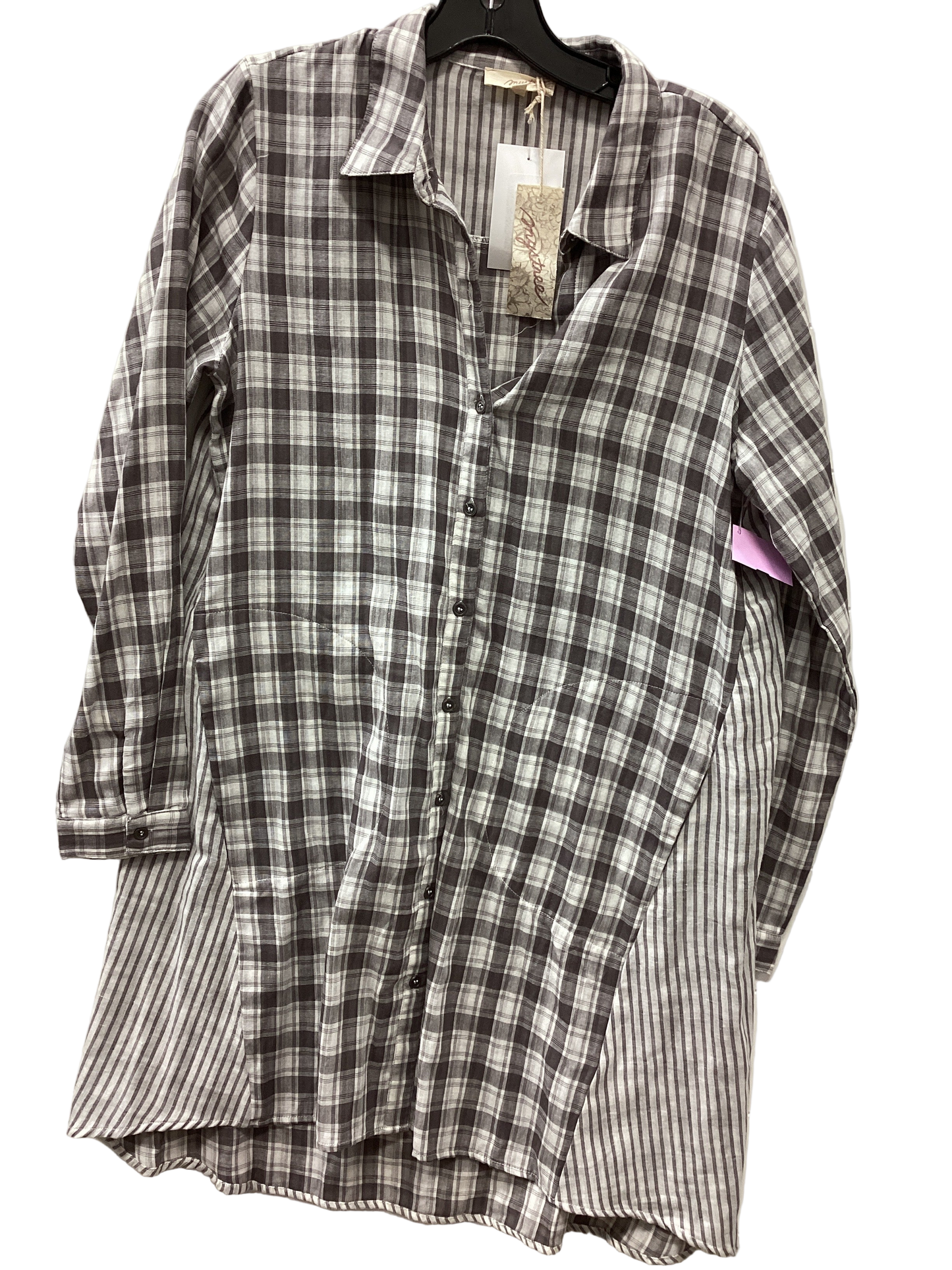 Dress Casual Midi By Mystree In Cream & Grey, Size:M