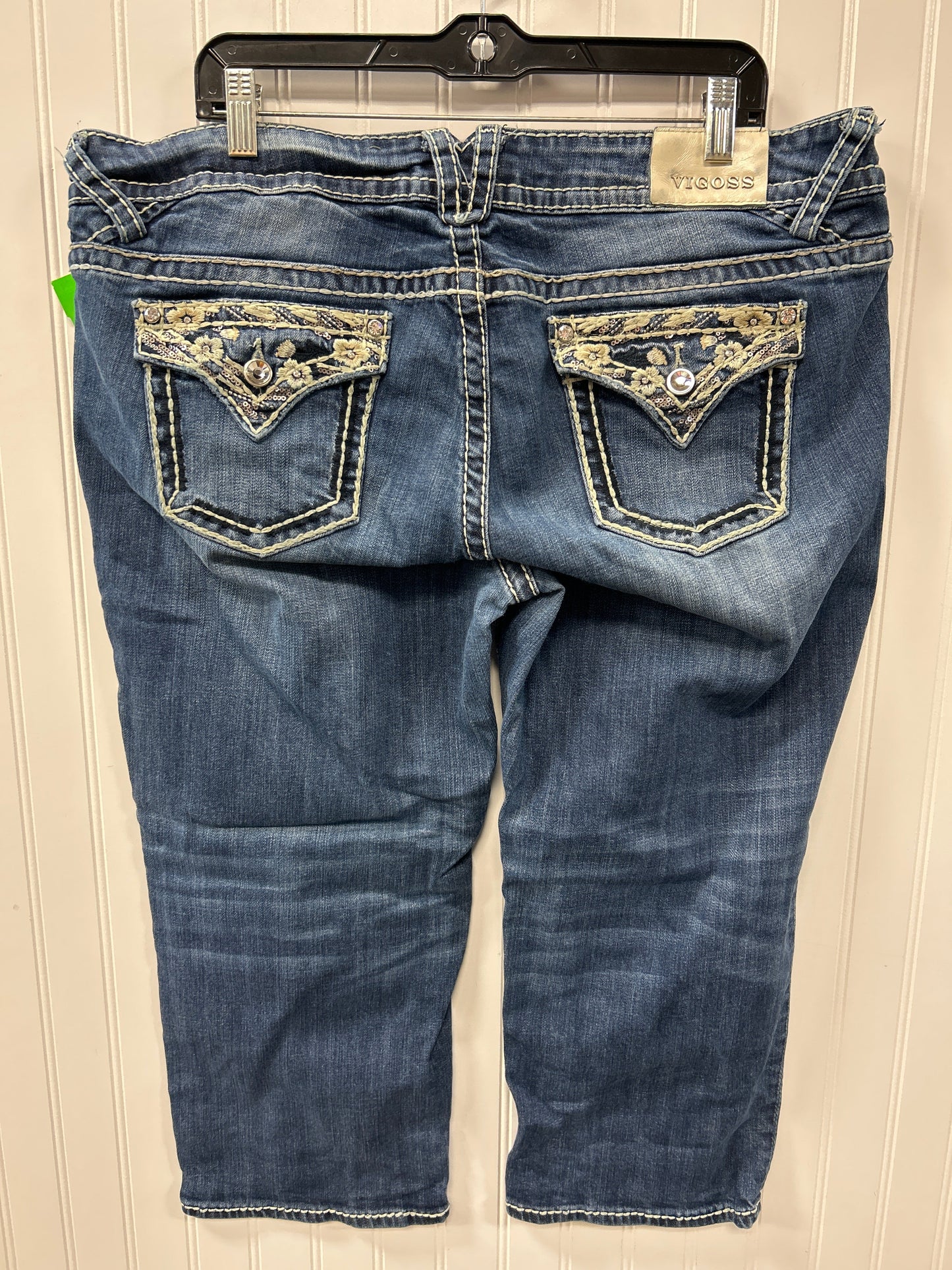 Capris By Vigoss In Blue Denim, Size:20