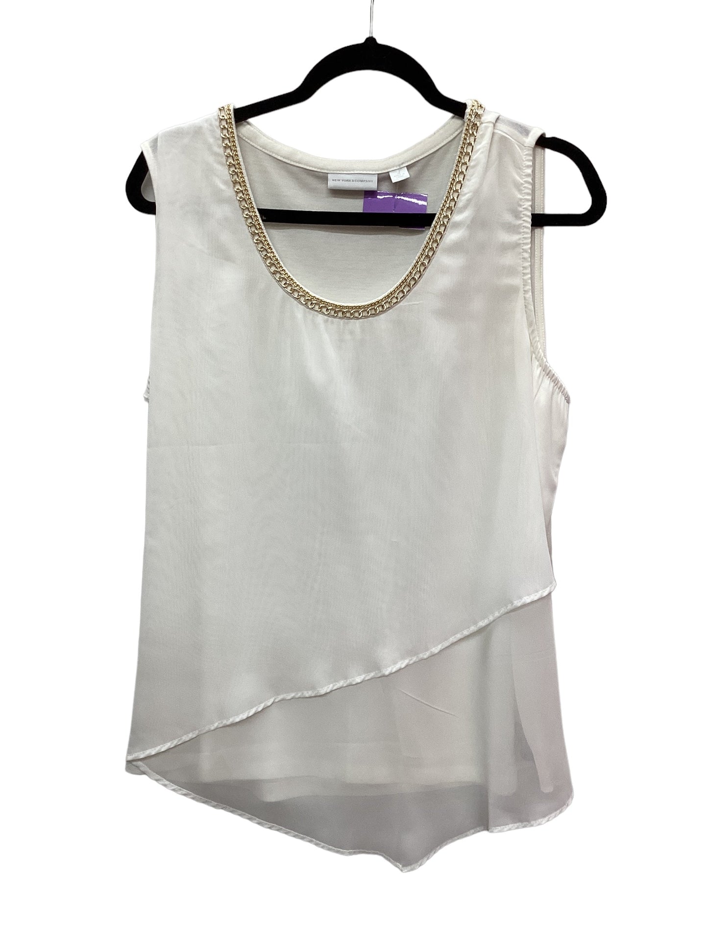 Cream Top Sleeveless New York And Co, Size Xl