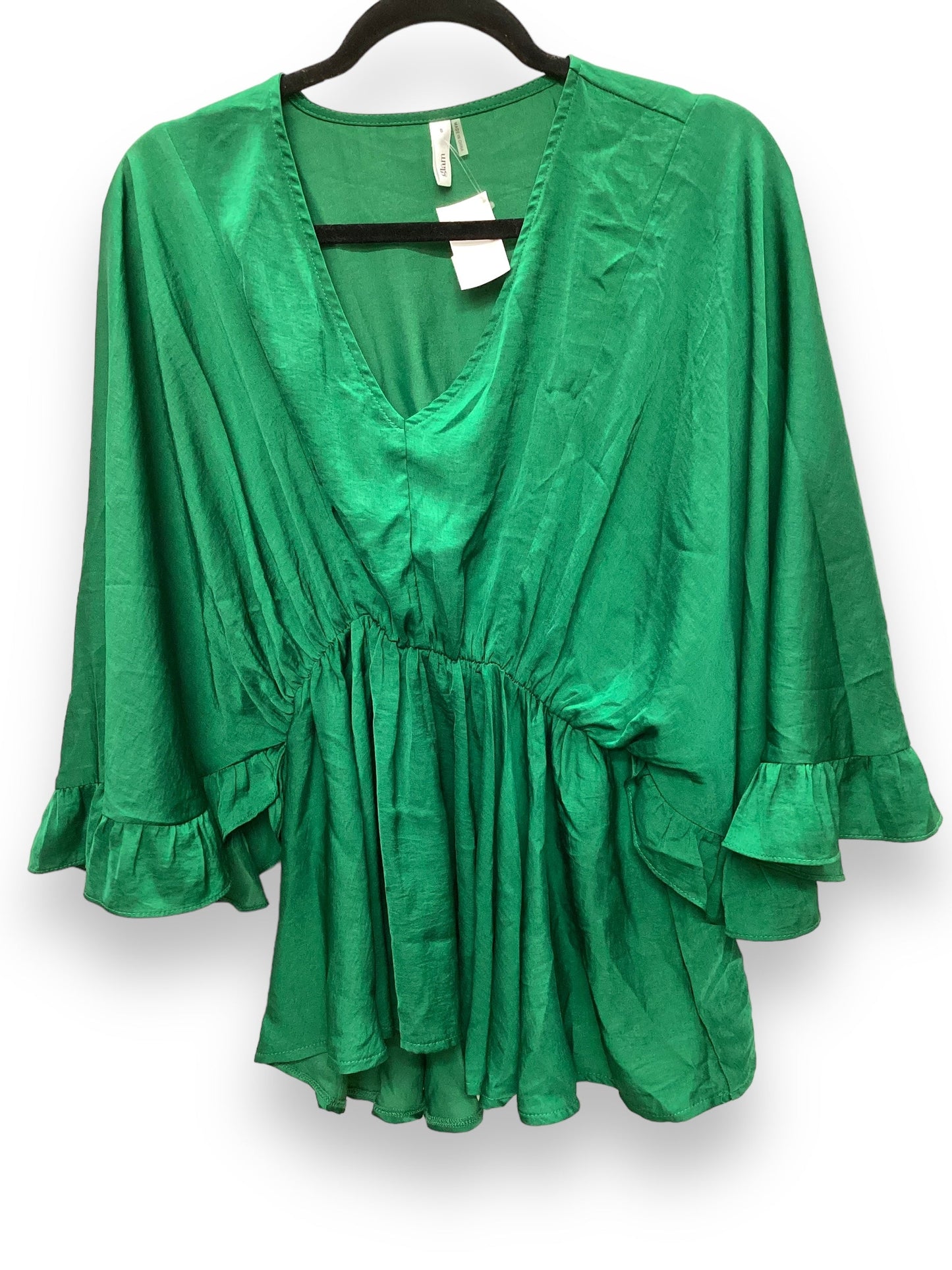 Top Short Sleeve By Glam In Green, Size: S