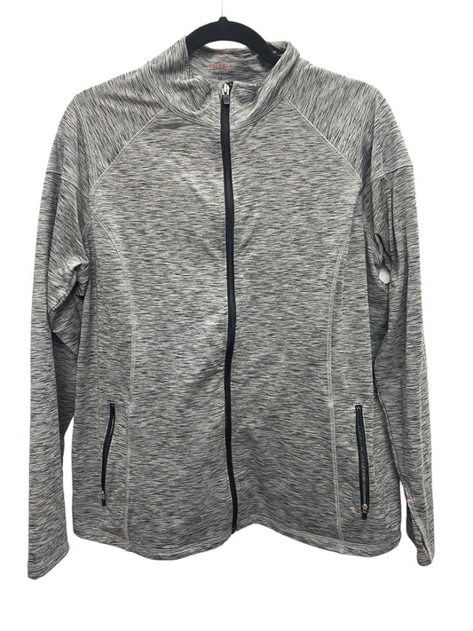 Athletic Jacket By Talbots In Grey, Size: 1x