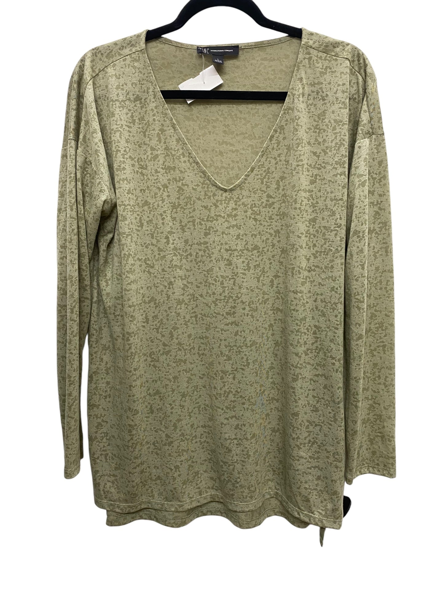 Top Long Sleeve By Inc In Green, Size: L