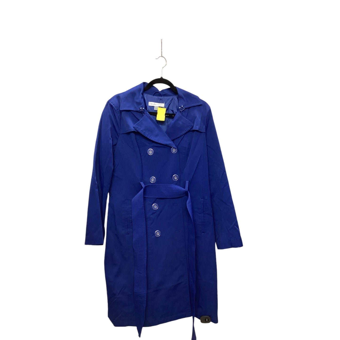 Coat Trench Coat By New York And Co In Blue, Size: L