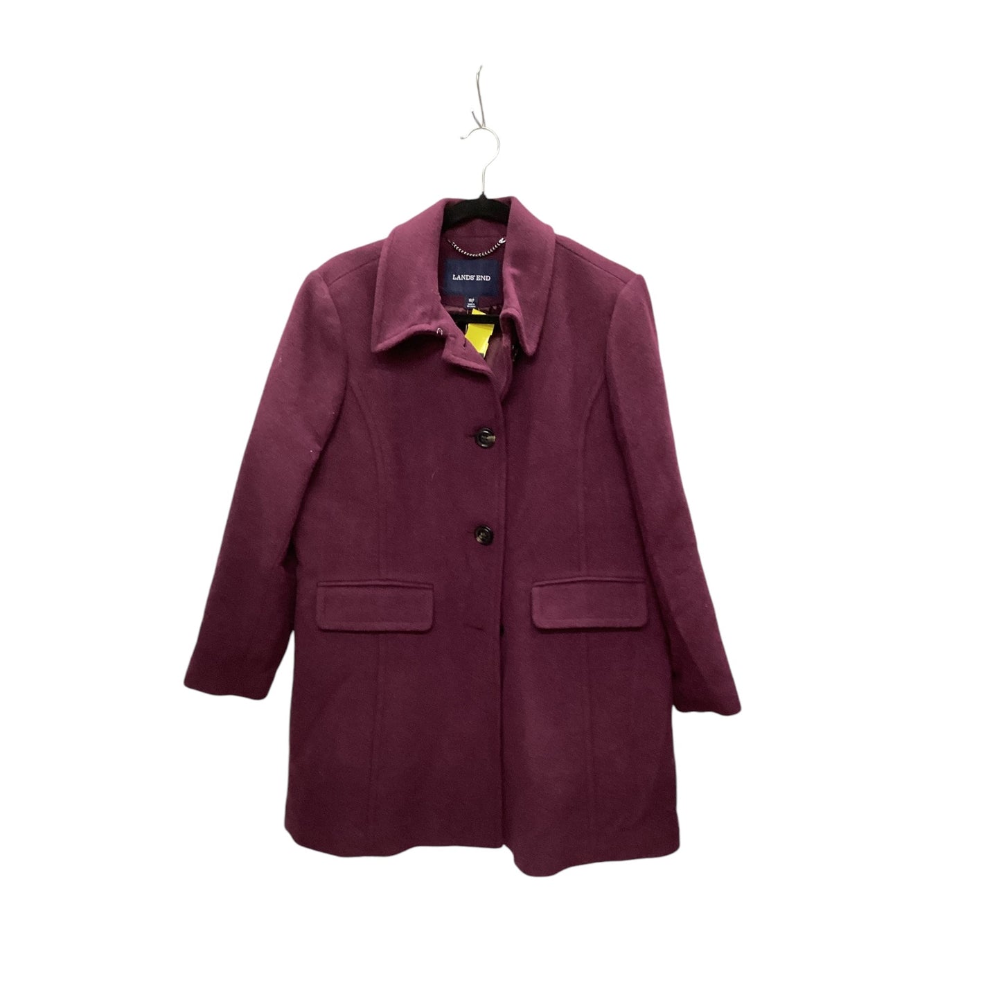 Coat Peacoat By Lands End In Purple, Size: 16