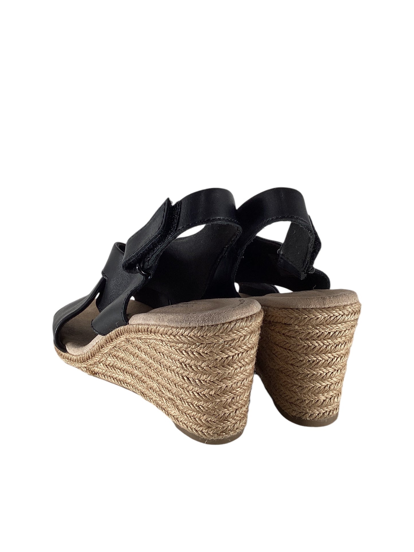 Sandals Heels Wedge By Clarks In Black, Size: 7