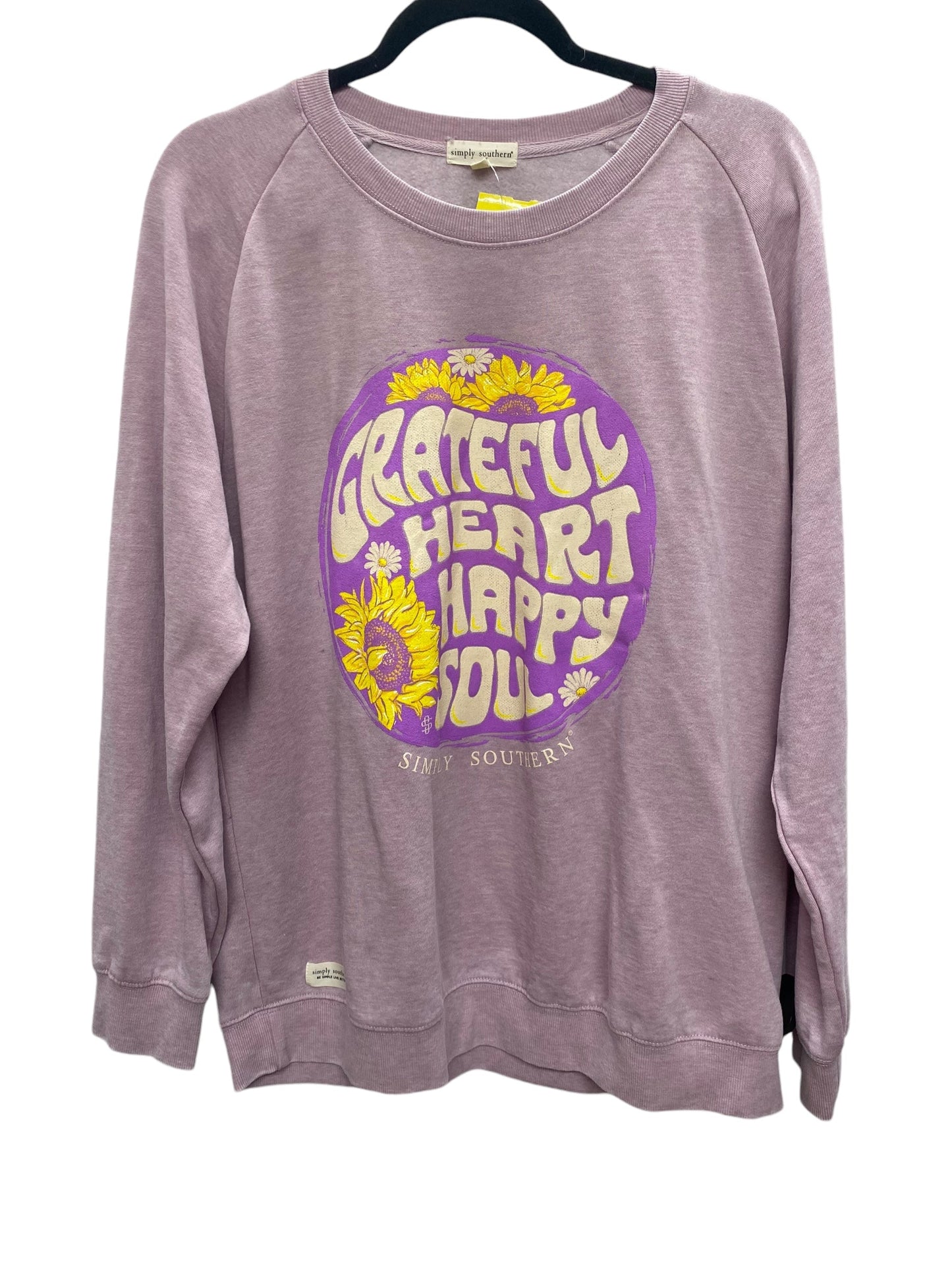 Sweatshirt Crewneck By Simply Southern In Purple, Size: L