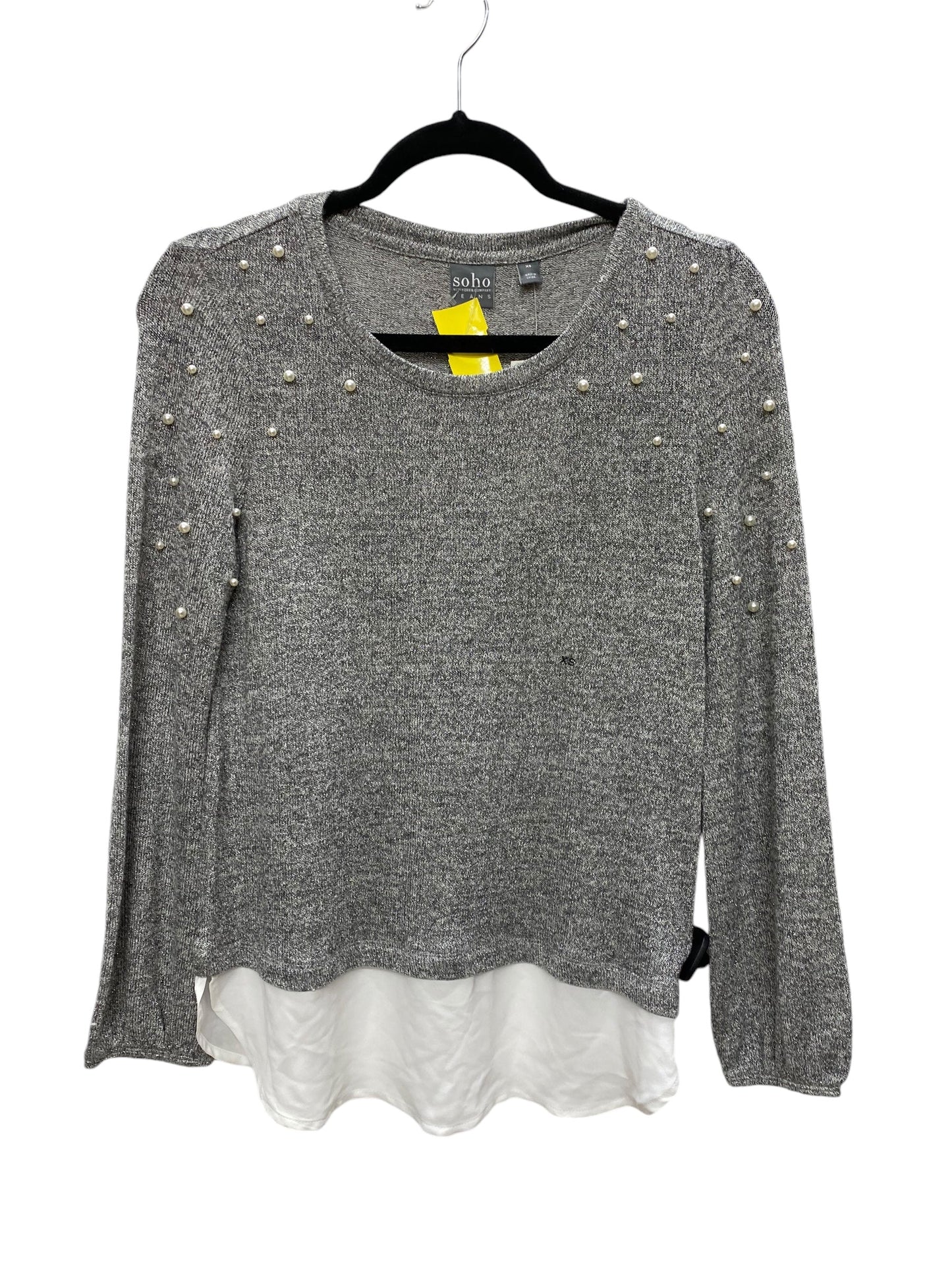 Top Long Sleeve By New York And Co In Grey, Size: Xs