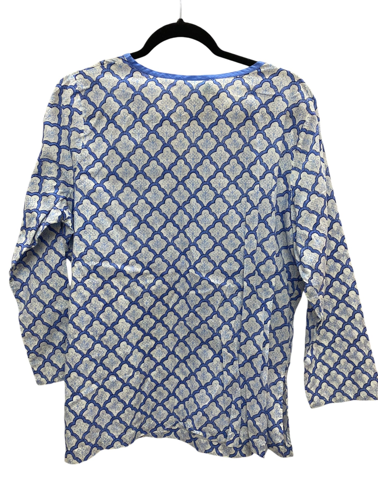 Top Long Sleeve By J. Jill In Blue & White, Size: Lp