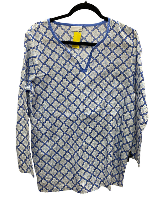 Top Long Sleeve By J. Jill In Blue & White, Size: Lp