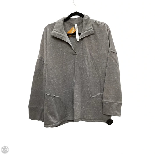 Top Long Sleeve By Rae Mode In Grey, Size: M